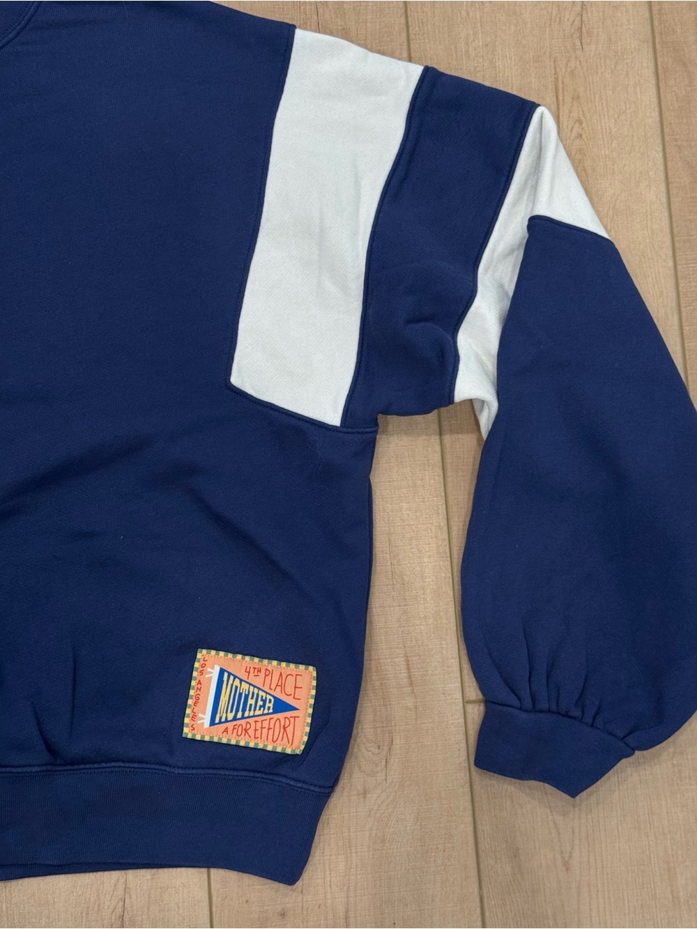 MOTHER Navy Blue Sweatpants with White Side Panels - Picture 2 of 6